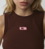 BROWN EMBROIDERED LOGO TANK TOP